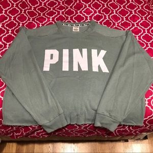 PINK cold shoulder cropped sweater